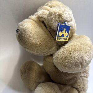 Vintage Windsor Toys 13” Shar‑Pei Puppy Plush Tan Brown Dog w/Original Hang Tag